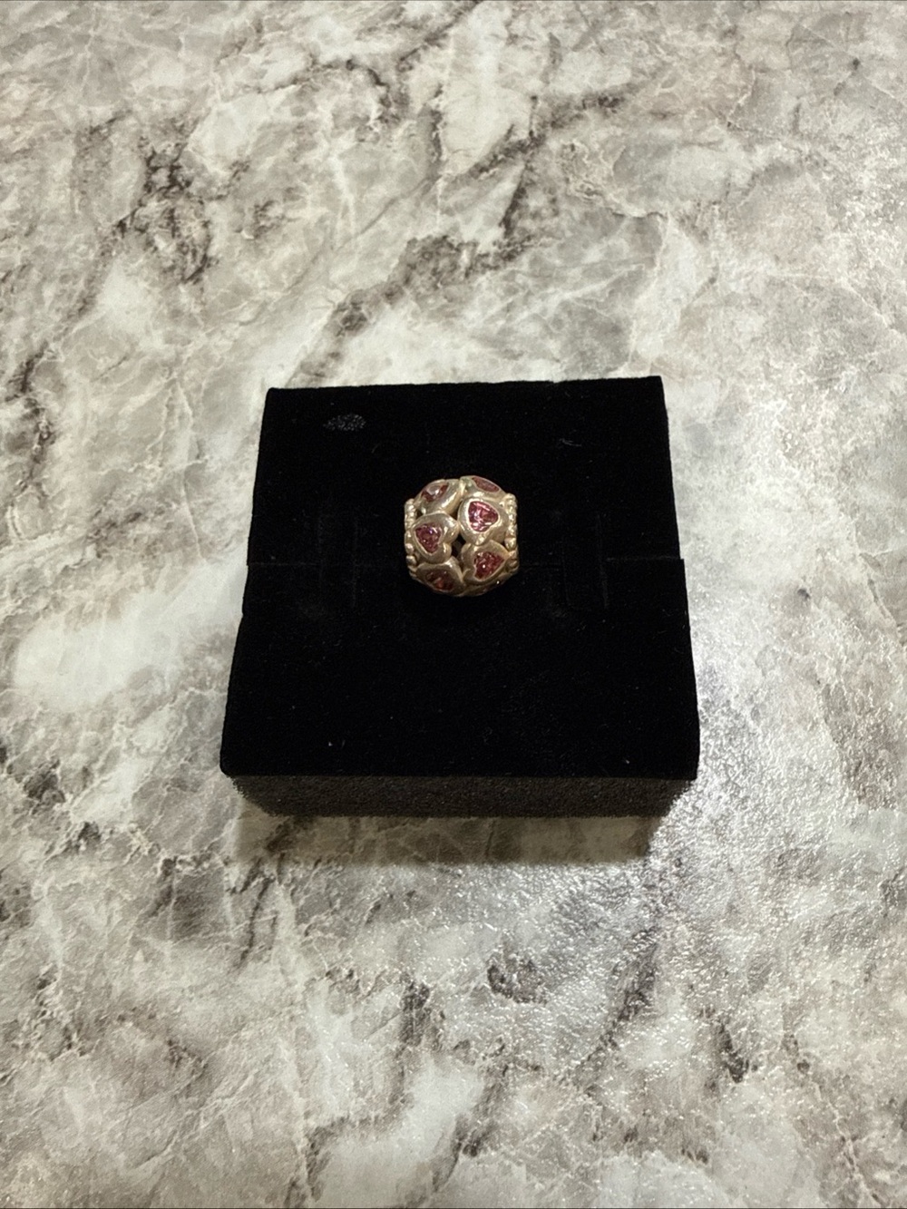 PANDORA Explosion Of Love Silver Pink Crystals Charm In Excellent Condition